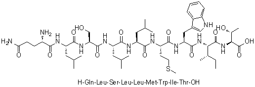 L-Glutaminyl-L-leucyl-L-seryl-L-leucyl-L-leucyl-L-methionyl-L-tryptophyl-L-isoleucyl-L-threonine molecular structure (CAS 202815-18-7)