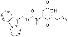 结构式 CAS# 204246-17-3, N-[(9H-芴-9-基甲氧基)羰基]-D-天冬氨酸烯丙基酯