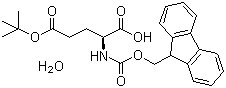 结构式 CAS# 204251-24-1, Fmoc-L-谷氨酸-O-叔丁酯一水物; N-芴甲氧羰基-L-谷氨酸 gamma-叔丁酯一水物