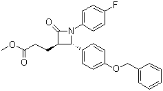Methyl (3R,4S)-1-(4-fluorophenyl)-2-oxo-4-[4-(phenylmethoxy)phenyl]-3-azetidinepropanoate molecular structure (CAS 204589-80-0)