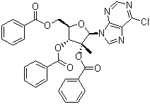 6-Chloro-9-(2,3,5-tri-O-benzoyl-2-C-methyl-beta-D-ribofuranosyl)-9H-purine molecular structure (CAS 205171-04-6)