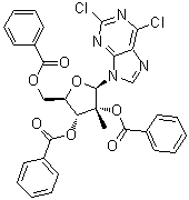 2,6-Dichloro-9-(2,3,5-tri-O-benzoyl-2-C-methyl-beta-D-ribofuranosyl)-9H-purine molecular structure (CAS 205171-10-4)