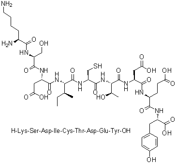 L-Lysyl-L-seryl-L-alpha-aspartyl-L-isoleucyl-L-cysteinyl-L-threonyl-L-alpha-aspartyl-L-alpha-glutamyl-L-tyrosine molecular structure (CAS 205367-90-4)