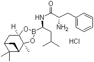 structure of CAS# 205393-21-1, (alphaS)-alpha-Amino-N-[(1R)-1-[(3aS,4S,6S,7aR)-hexahydro-3a,5,5-trimethyl-4,6-methano-1,3,2-benzodioxaborol-2-yl]-3-methylbutyl]benzenepropanamide hydrochloride