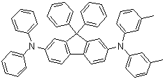 structure of CAS# 206886-03-5, N,N-Bis(3-methylphenyl)-N',N',9,9-tetraphenyl-9H-fluorene-2,7-diamine;N2,N2-Bis(3-methylphenyl)-N7,N7,9,9-tetraphenyl-9H-fluorene-2,7-diamine