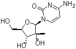 结构式 CAS# 20724-73-6, 2'-C-甲基胞嘧啶核苷; 2'-C-甲基胞苷