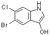 5-Bromo-6-chloro-1H-indol-3-ol molecular structure (CAS 207674-91-7)