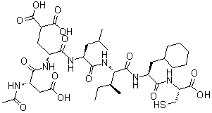N-乙酰基-L-alpha-天冬氨酰-4-羧基-D-alpha-谷氨酰-L-亮氨酰-L-异亮氨酰-3-环己基-L-丙氨酰-L-半胱氨酸分子结构 (CAS 208940-40-3)