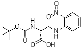 structure of CAS# 209223-32-5, N-[(1,1-Dimethylethoxy)carbonyl]-3-[(2-nitrophenyl)amino]-D-alanine