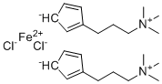 structure of CAS# 2093414-16-3, 1,1'-Bis[3-(trimethylammonio)propyl]ferrocene dichloride;3-cyclopenta-1,4-dien-1-ylpropyl(trimethyl)azanium;iron(2+);dichloride