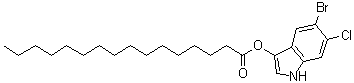 结构式 CAS# 209347-97-7, 十六烷酸 5-溴-6-氯-1H-吲哚-3-基酯