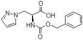 (S)-2-[(苄氧羰基)氨基]-3-(1H-吡唑-1-基)丙酸分子结构 (CAS 20945-53-3)