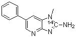 1-Methyl-6-phenyl-1H-imidazo[4,5-b]pyridin-2-amine-2-<sup>14</sup>C molecular structure (CAS 210049-12-0)