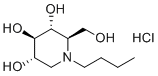structure of CAS# 210110-90-0, Miglustat hydrochloride;(2R,3R,4R,5S)-1-butyl-2-(hydroxymethyl)piperidine-3,4,5-triol;hydrochloride