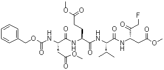 结构式 CAS# 210344-95-9, N-苄氧羰基-L-alpha-天冬氨酰-L-alpha-谷氨酰-N-[(1S)-3-氟-1-(2-甲氧基-2-氧代乙基)-2-氧代丙基]-L-缬氨酰胺 1,2-二甲酯