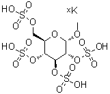 Methyl alpha-D-glucopyranoside tetrakis(hydrogen sulfate) potassium salt molecular structure (CAS 210357-34-9)