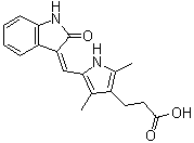 structure of CAS# 210644-62-5, 5-[(Z)-(1,2-Dihydro-2-oxo-3H-indol-3-ylidene)methyl]-2,4-dimethyl-1H-pyrrole-3-propanoic acid