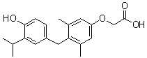 structure of CAS# 211110-63-3, Sobetirome;GC 1; GC 1 (pharmaceutical); QRX 431; Sobetirome; [3,5-Dimethyl-4-(4-hydroxy-3-isopropylbenzyl)phenoxy]acetic acid