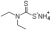 N,N-二乙基二硫代氨基甲酸铵分子结构 (CAS 21124-33-4)