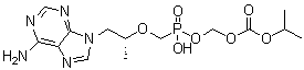 结构式 CAS# 211364-69-1, 泰诺福韦单异丙氧羰基氧甲基酯