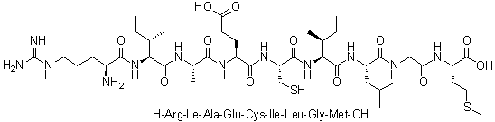 L-Arginyl-L-isoleucyl-L-alanyl-L-alpha-glutamyl-L-cysteinyl-L-isoleucyl-L-leucylglycyl-L-methionine molecular structure (CAS 212056-30-9)