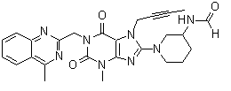 N-[1-[7-(2-Butyn-1-yl)-2,3,6,7-tetrahydro-3-methyl-1-[(4-methyl-2-quinazolinyl)methyl]-2,6-dioxo-1H-purin-8-yl]-3-piperidinyl]formamide molecular structure (CAS 2137744-33-1)