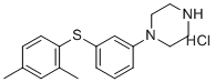 structure of CAS# 2137793-92-9, Vortioxetine Impurity 11;1-[3-(2,4-Dimethylphenyl)sulfanylphenyl]piperazine;hydrochloride