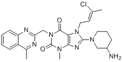 structure of CAS# 2138805-26-0, Linagliptine Chloro Impurity;8-(3-Aminopiperidin-1-yl)-7-(3-chlorobut-2-en-1-yl)-3-methyl-1-((4-methylquinazolin-2-yl)methyl)-3,7-dihydro-1H-purine-2,6-dione