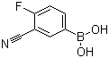 structure of CAS# 214210-21-6, 3-Cyano-4-fluorobenzeneboronic acid;(3-Cyano-4-fluorophenyl)boronic acid