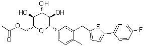 (1S)-1,5-Anhydro-1-C-[3-[[5-(4-fluorophenyl)-2-thienyl]methyl]-4-methylphenyl]-D-glucitol 6-acetate molecular structure (CAS 2146135-87-5)
