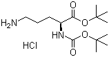 N-(叔丁氧羰基)-L-鸟氨酸叔丁酯盐酸盐分子结构 (CAS 214629-97-7)