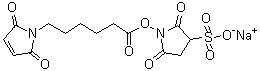 structure of CAS# 215312-86-0, 1-[[6-(2,5-Dihydro-2,5-dioxo-1H-pyrrol-1-yl)-1-oxohexyl]oxy]-2,5-dioxo-3-pyrrolidinesulfonic acid sodium salt;Sulfo-EMCS