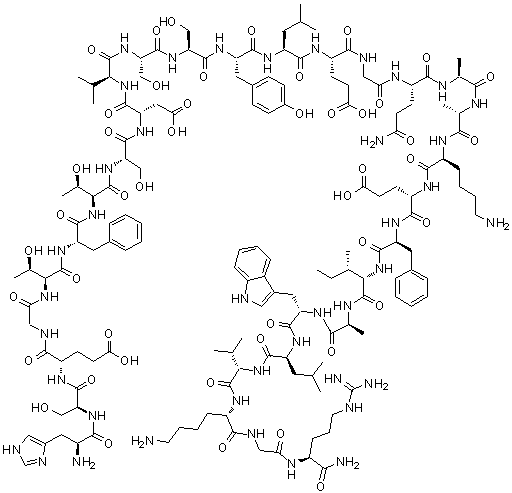 结构式 CAS# 215777-46-1, 8-L-丝氨酸-36-L-精氨酰胺-7-36-胰高血糖素样肽 I
