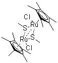 Dichlorobis[mu-(methanethiolato)]bis[(1,2,3,4,5-eta)-1,2,3,4,5-pentamethyl-2,4-cyclopentadien-1-yl]diruthenium molecular structure (CAS 216064-20-9)