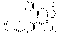 2',7'-Dichlorodihydrofluorescein diacetate succinimidyl ester molecular structure (CAS 216964-01-1)