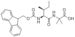 structure of CAS# 2171139-20-9, Fmoc-Ile-Aib-OH;2-[[(2S,3S)-2-(9H-fluoren-9-ylmethoxycarbonylamino)-3-methylpentanoyl]amino]-2-methylpropanoic acid