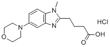 structure of CAS# 2173004-95-8, Bendamustine Ether Impurity (HCl);4-(1-Methyl-5-morpholino-1H-benzo[d]imidazol-2-yl)butanoic acid hydrochloride
