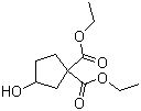 3-羟基环戊烷-1,1-二羧酸二乙酯分子结构 (CAS 21736-07-2)