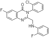 3-(2-Chlorophenyl)-6-fluoro-2-[[(2-fluorophenyl)amino]methyl]-4(3H)-quinazolinone molecular structure (CAS 217942-71-7)