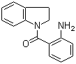 structure of CAS# 21859-87-0, (2-Aminophenyl)(2,3-dihydro-1H-indol-1-yl)methanone;1-Anthraniloylindoline; 1-(2-Aminobenzoyl)-2,3-dihydro-1H-indole