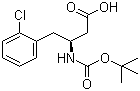 (S)-N-叔丁氧羰基-3-氨基-4-(2-氯苯基)丁酸分子结构 (CAS 218608-95-8)