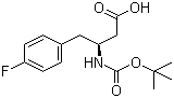 structure of CAS# 218608-97-0, Boc-(S)-3-Amino-4-(4-fluorophenyl)butyric acid;(S)-N-(tert-Butoxycarbonyl)-3-amino-4-(4-fluorophenyl)butyric acid