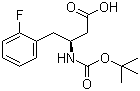 结构式 CAS# 218608-99-2, (S)-N-叔丁氧羰基-3-氨基-4-(2-氟苯基)丁酸