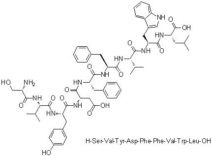 L-Seryl-L-valyl-L-tyrosyl-L-alpha-aspartyl-L-phenylalanyl-L-phenylalanyl-L-valyl-L-tryptophyl-L-leucine molecular structure (CAS 219312-69-3)