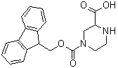 structure of CAS# 219312-90-0, 4-(((9H-Fluoren-9-yl)methoxy)carbonyl)piperazine-2-carboxylic acid;1,3-Piperazinedicarboxylic acid 1-(9H-fluoren-9-ylmethyl) ester