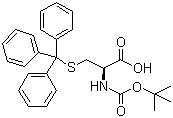 N-叔丁氧羰基-S-三苯甲基-L-半胱氨酸分子结构 (CAS 21947-98-8)