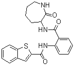 N-[2-[[(Hexahydro-2-oxo-1H-azepin-3-yl)amino]carbonyl]phenyl]benzo[b]thiophene-2-carboxamide molecular structure (CAS 219766-25-3)