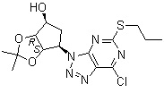 (3aR,4S,6R,6aS)-6-[7-Chloro-5-(propylthio)-3H-1,2,3-triazolo[4,5-d]pyrimidin-3-yl]tetrahydro-2,2-dimethyl-4H-cyclopenta-1,3-dioxol-4-ol molecular structure (CAS 220241-61-2)