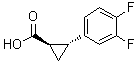 (1R,2R)-2-(3,4-Difluorophenyl)cyclopropanecarboxylic acid molecular structure (CAS 220352-36-3)