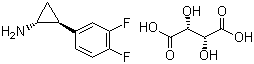 structure of CAS# 220352-39-6, (1R,2S)-2-(3,4-Difluorophenyl)cyclopropanamine (2R,3R)-2,3-dihydroxybutanedioate